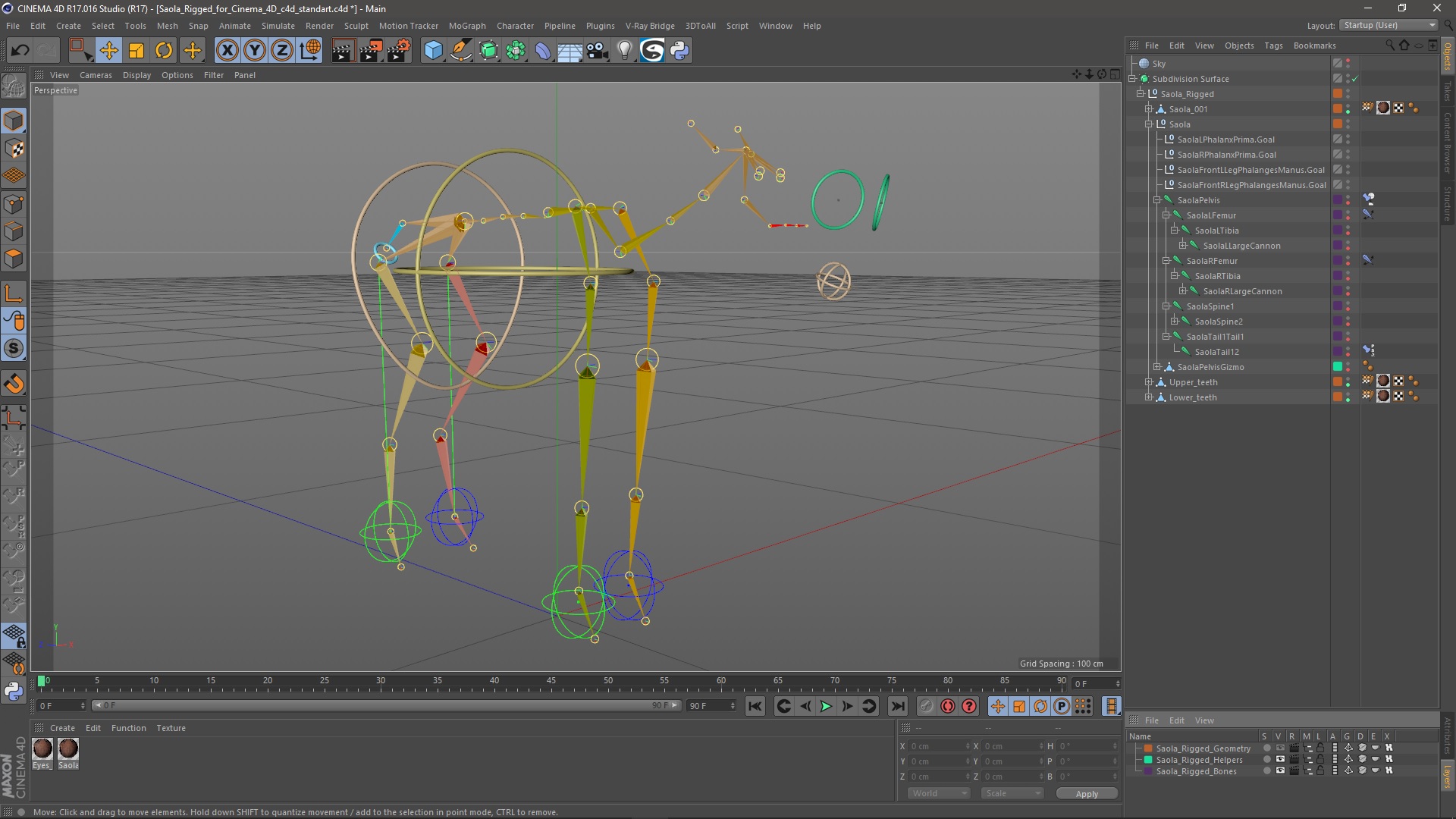 3D Saola Rigged for Cinema 4D