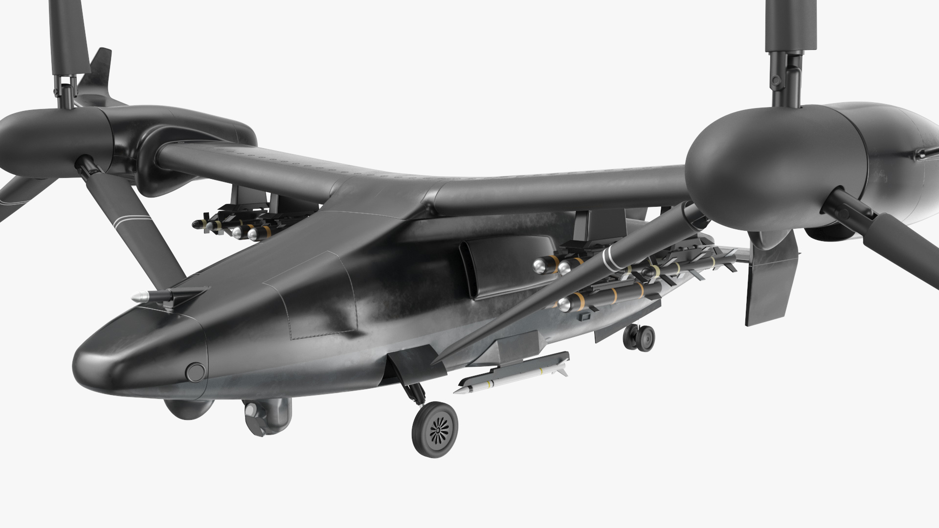 3D Combat Propeller Drone UAV Rigged model