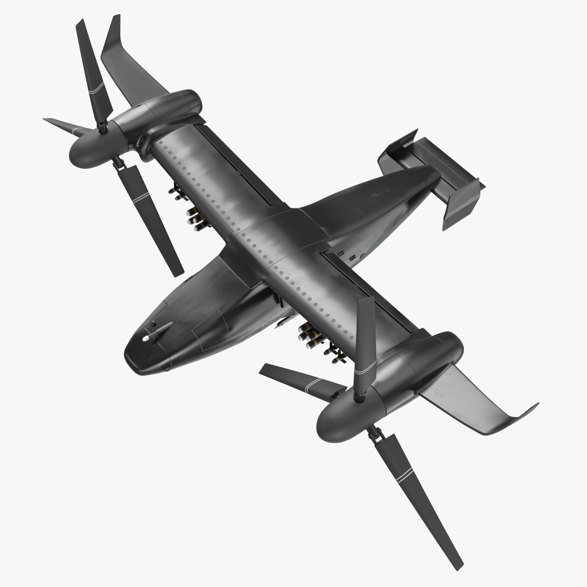 3D Combat Propeller Drone UAV Rigged model