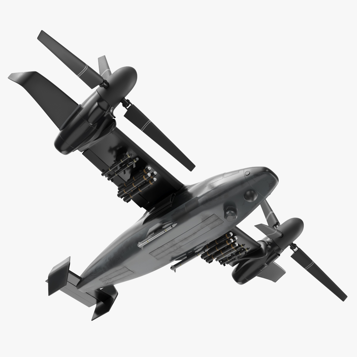 3D Combat Propeller Drone UAV Rigged model