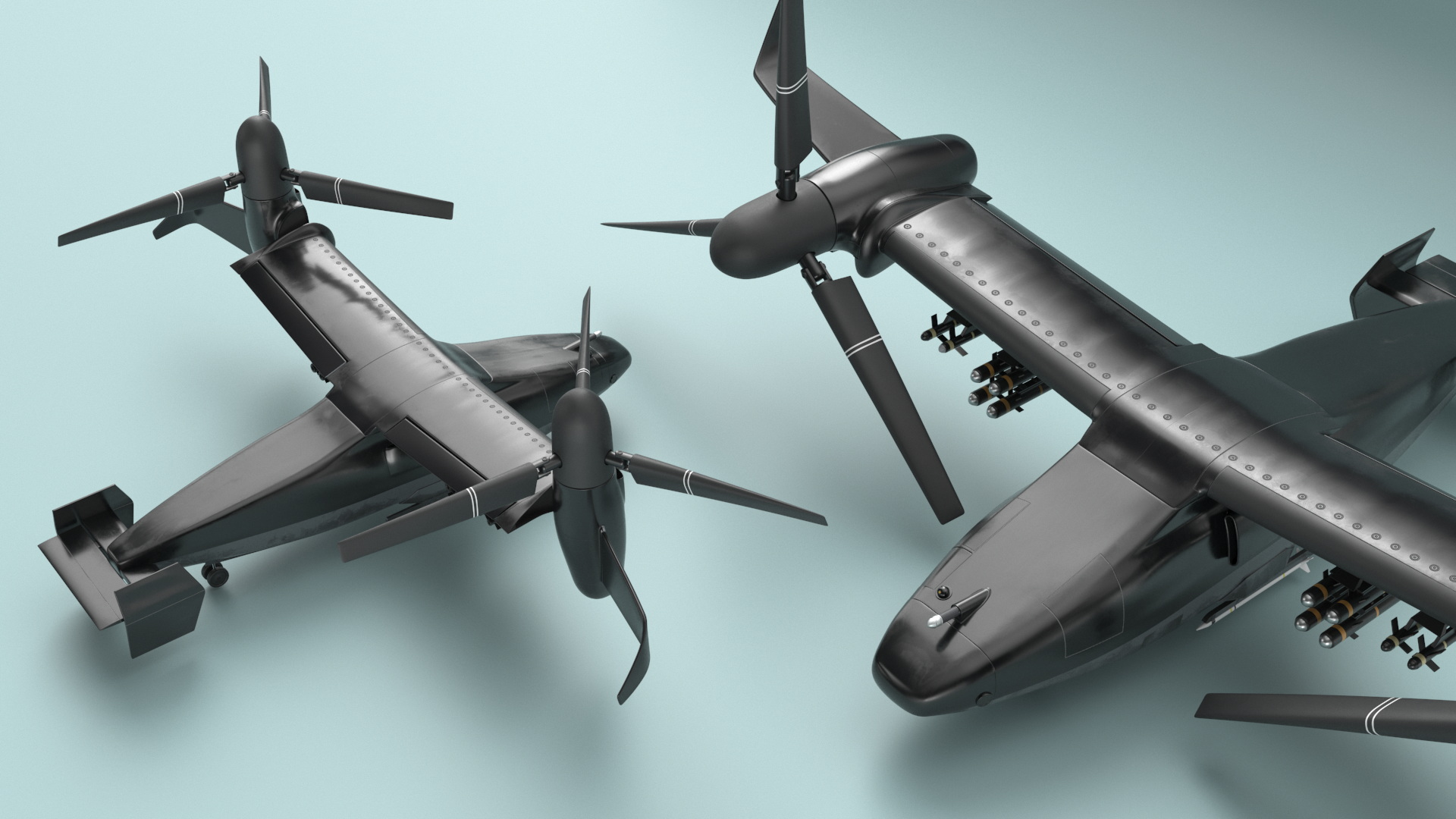 3D Combat Propeller Drone UAV Rigged model