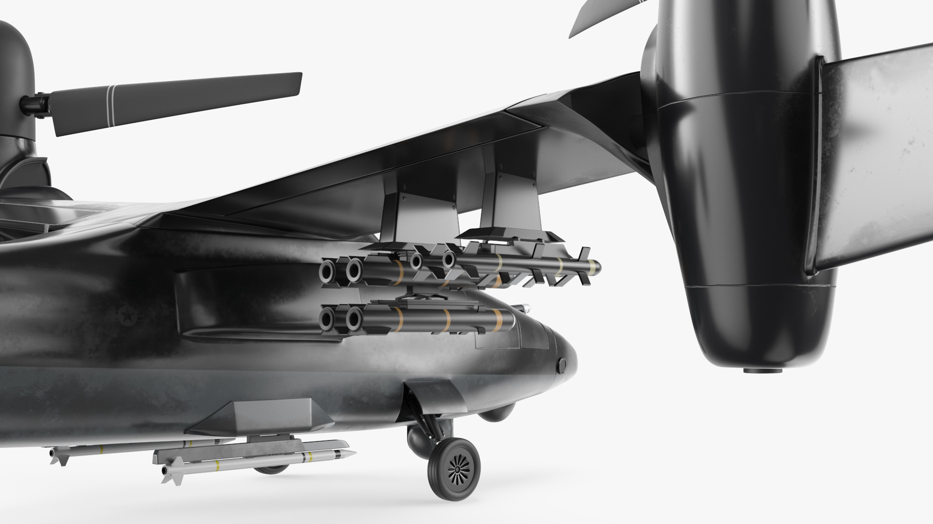 3D Combat Propeller Drone UAV Rigged model