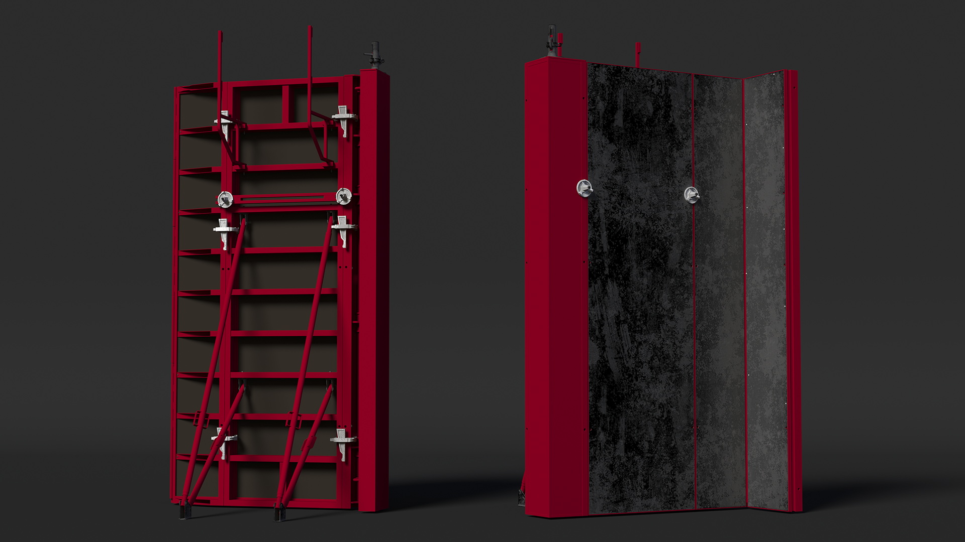 Construction Shuttering Red 3D