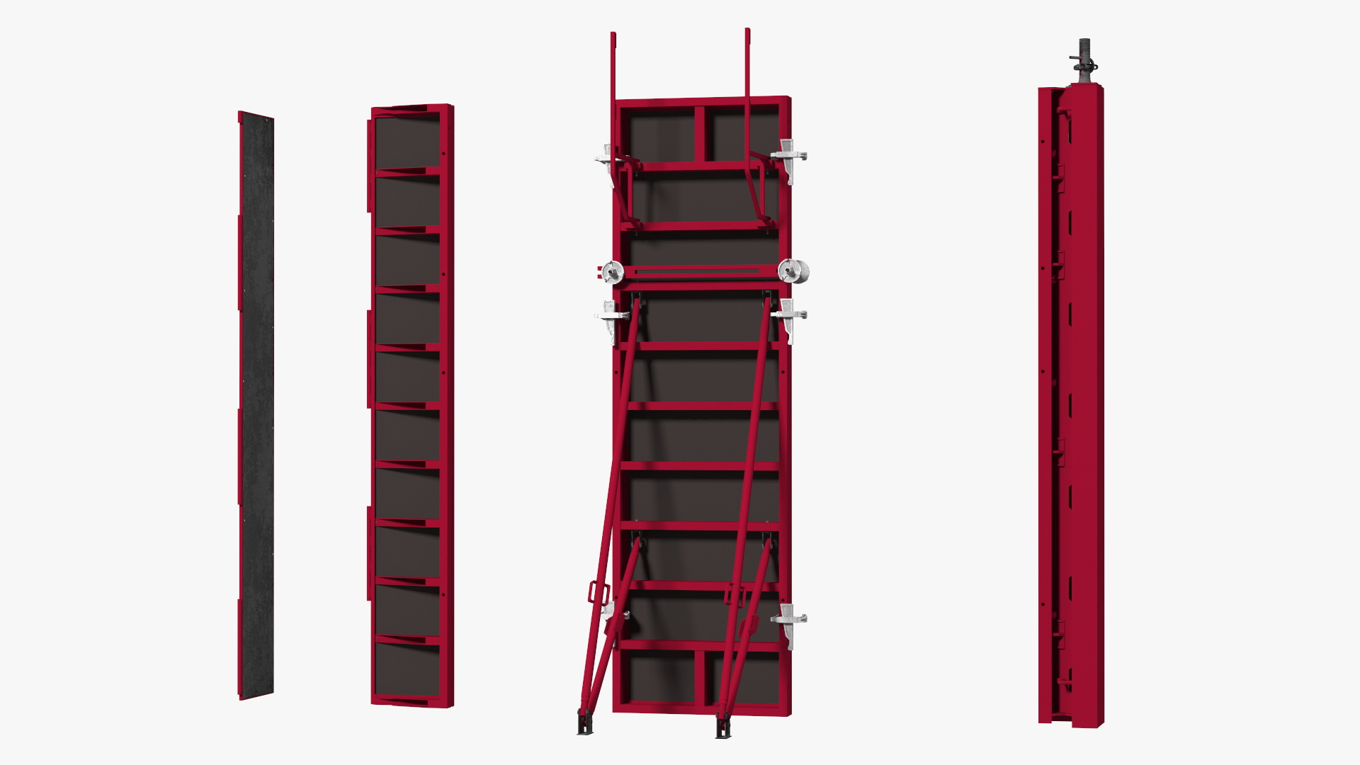 Construction Shuttering Red 3D