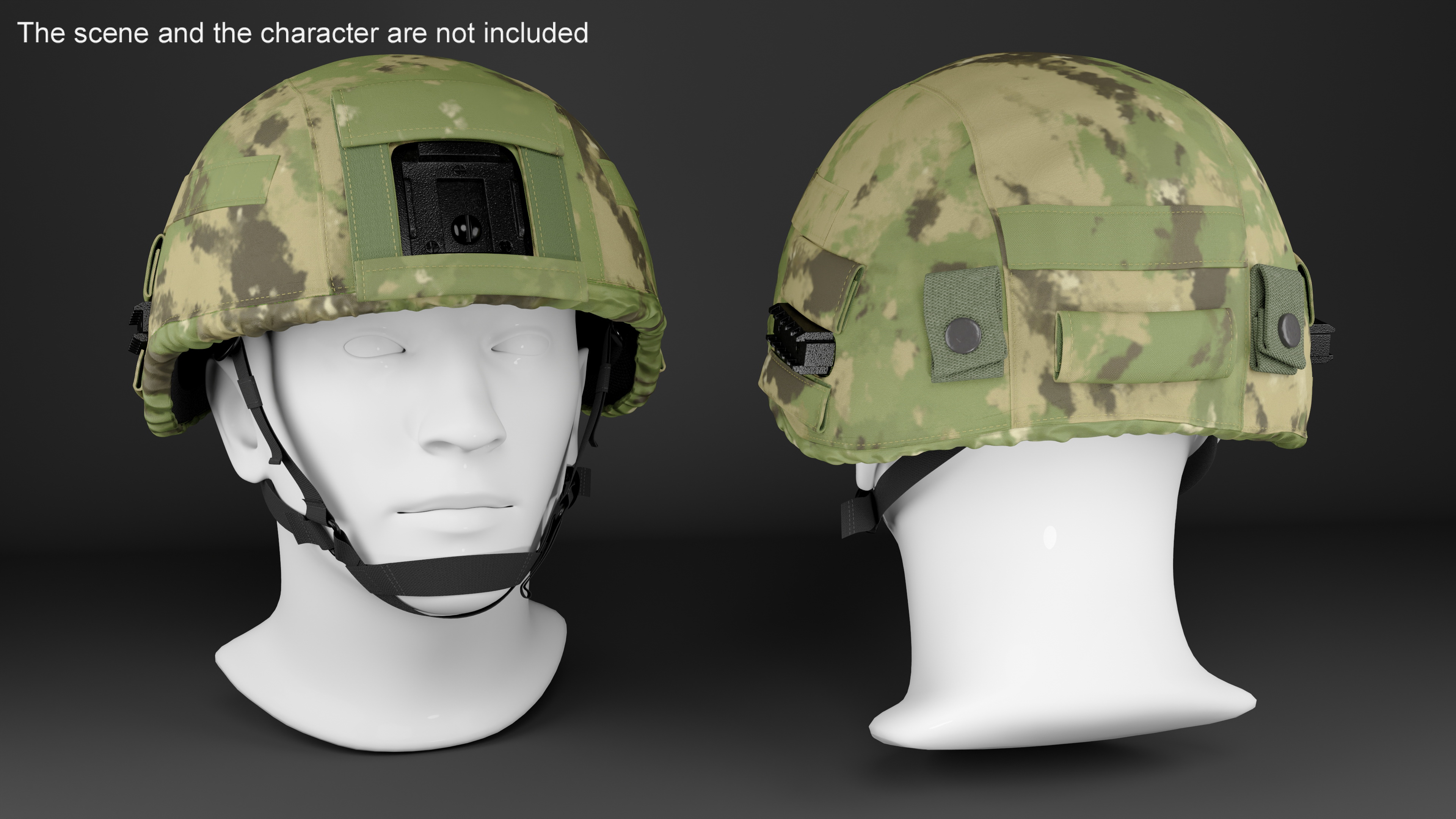 3D Light Green Case Black Helmet Ratnik