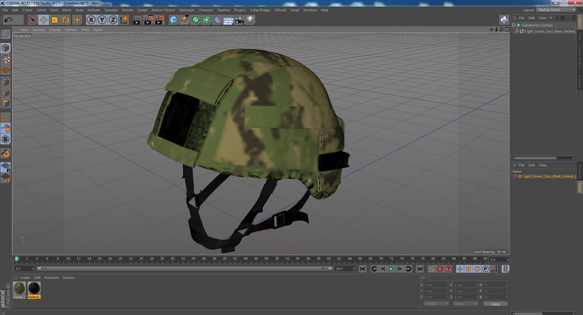 3D Light Green Case Black Helmet Ratnik