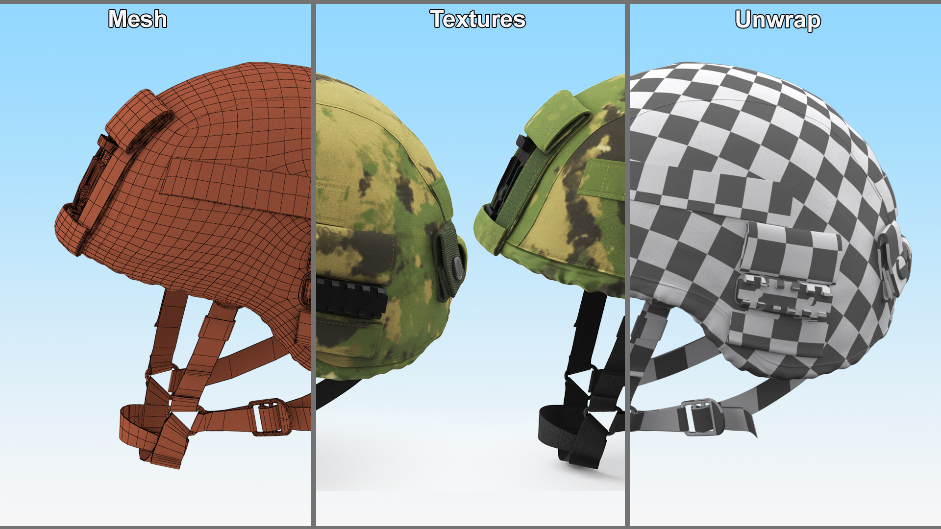 3D Light Green Case Black Helmet Ratnik