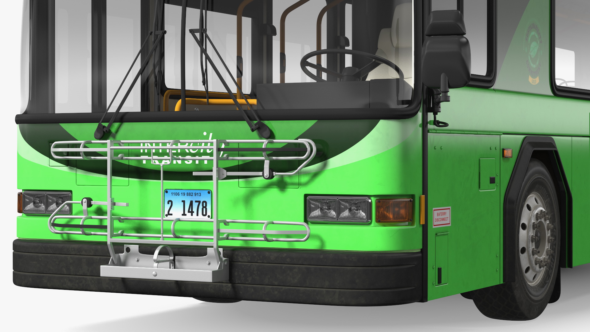 Gillig Low Floor Hybrid Bus Intercity Green Simple Interior 3D model