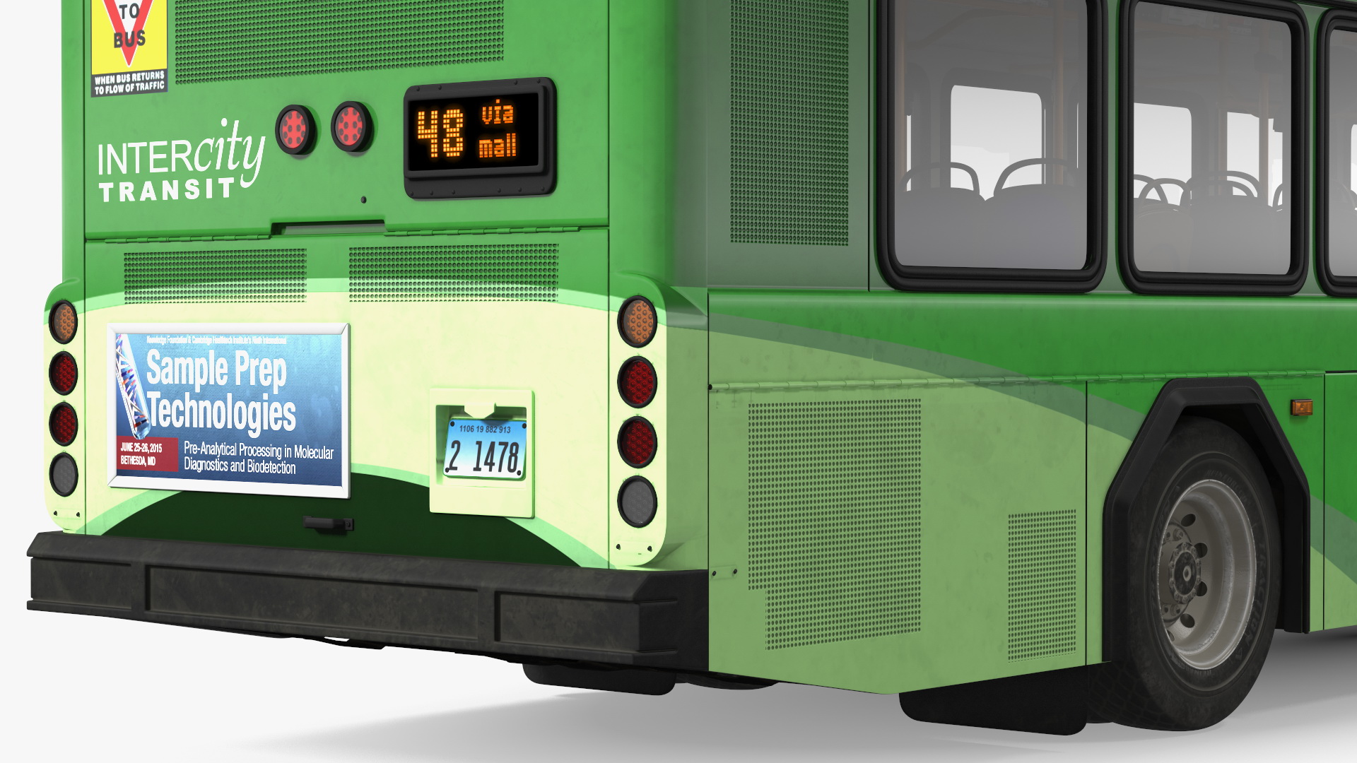 Gillig Low Floor Hybrid Bus Intercity Green Simple Interior 3D model