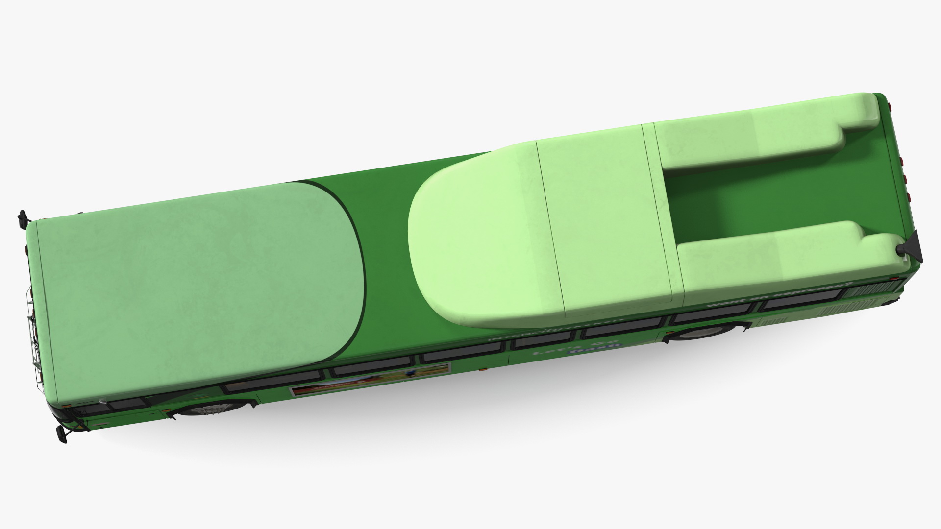 Gillig Low Floor Hybrid Bus Intercity Green Simple Interior 3D model