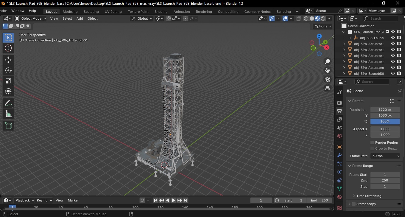 3D SLS Launch Pad 39B model