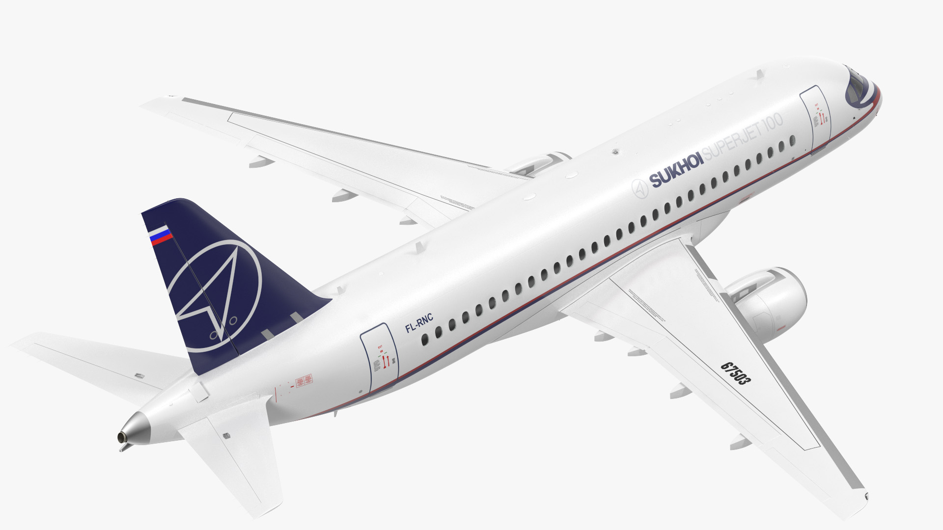 3D Sukhoi Superjet 100 95lr Flight