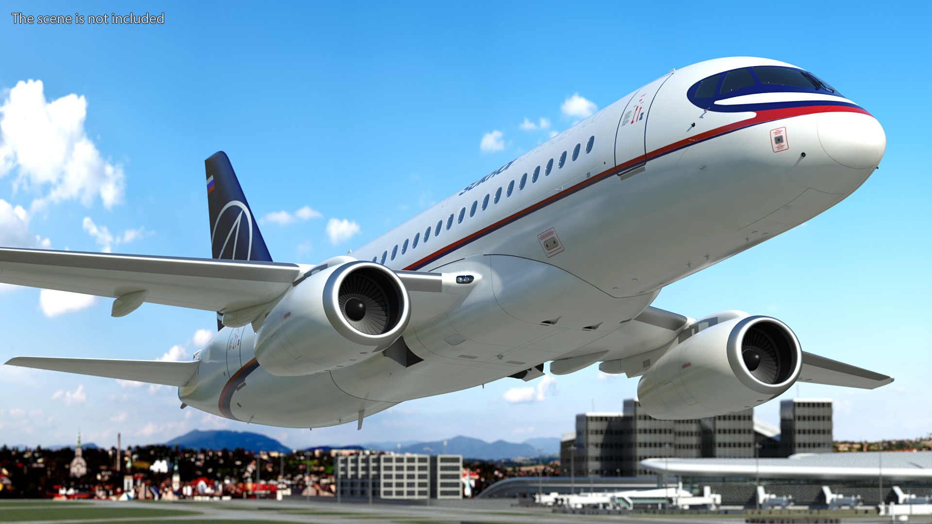3D Sukhoi Superjet 100 95lr Flight
