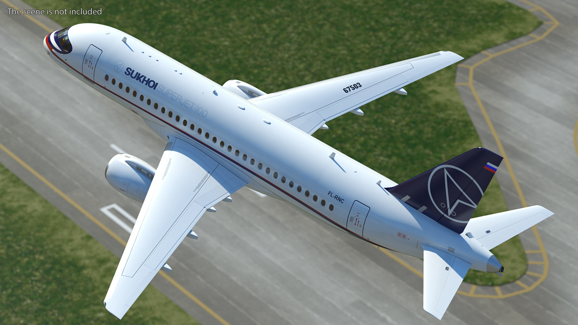 3D Sukhoi Superjet 100 95lr Flight