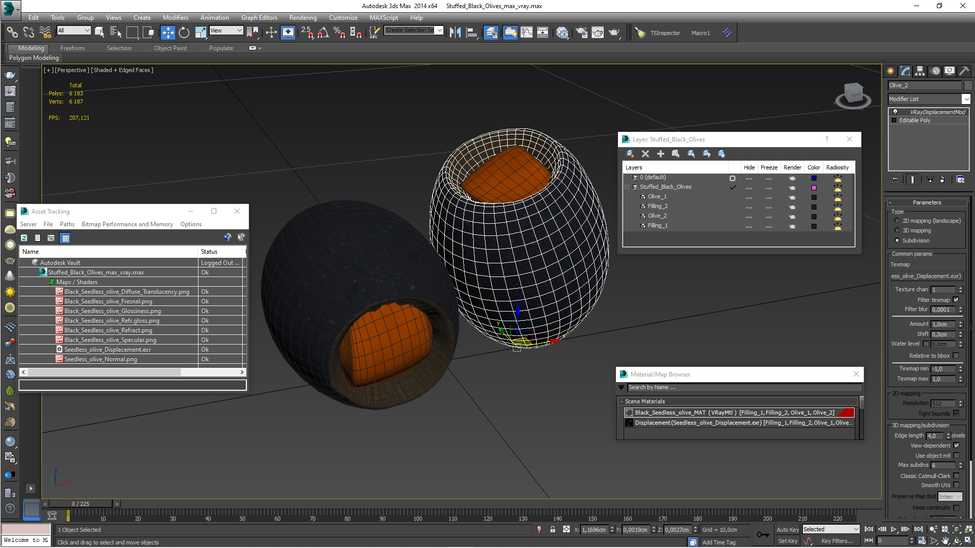 3D model Stuffed Black Olives