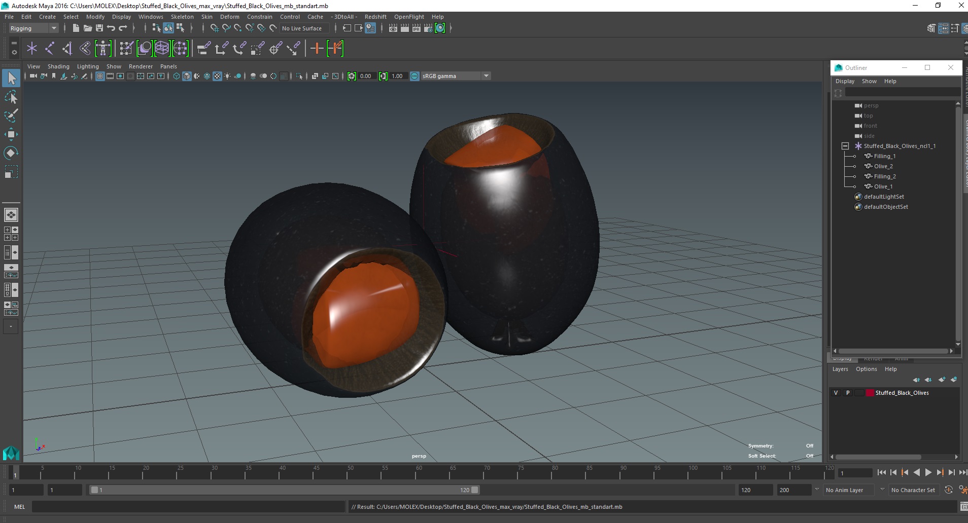 3D model Stuffed Black Olives