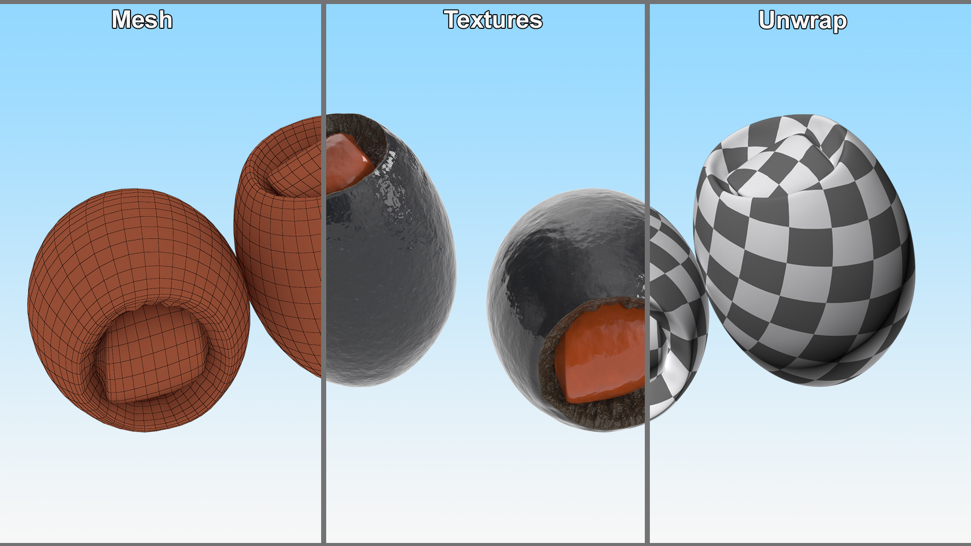 3D model Stuffed Black Olives