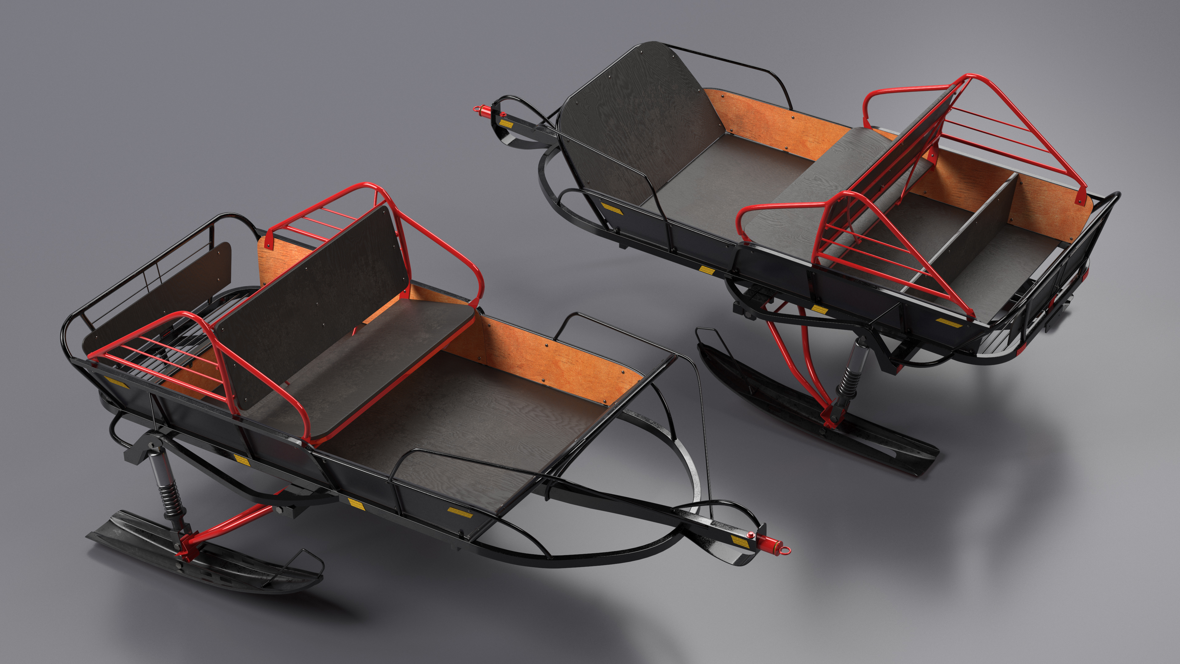 3D model Snowmobile Sled