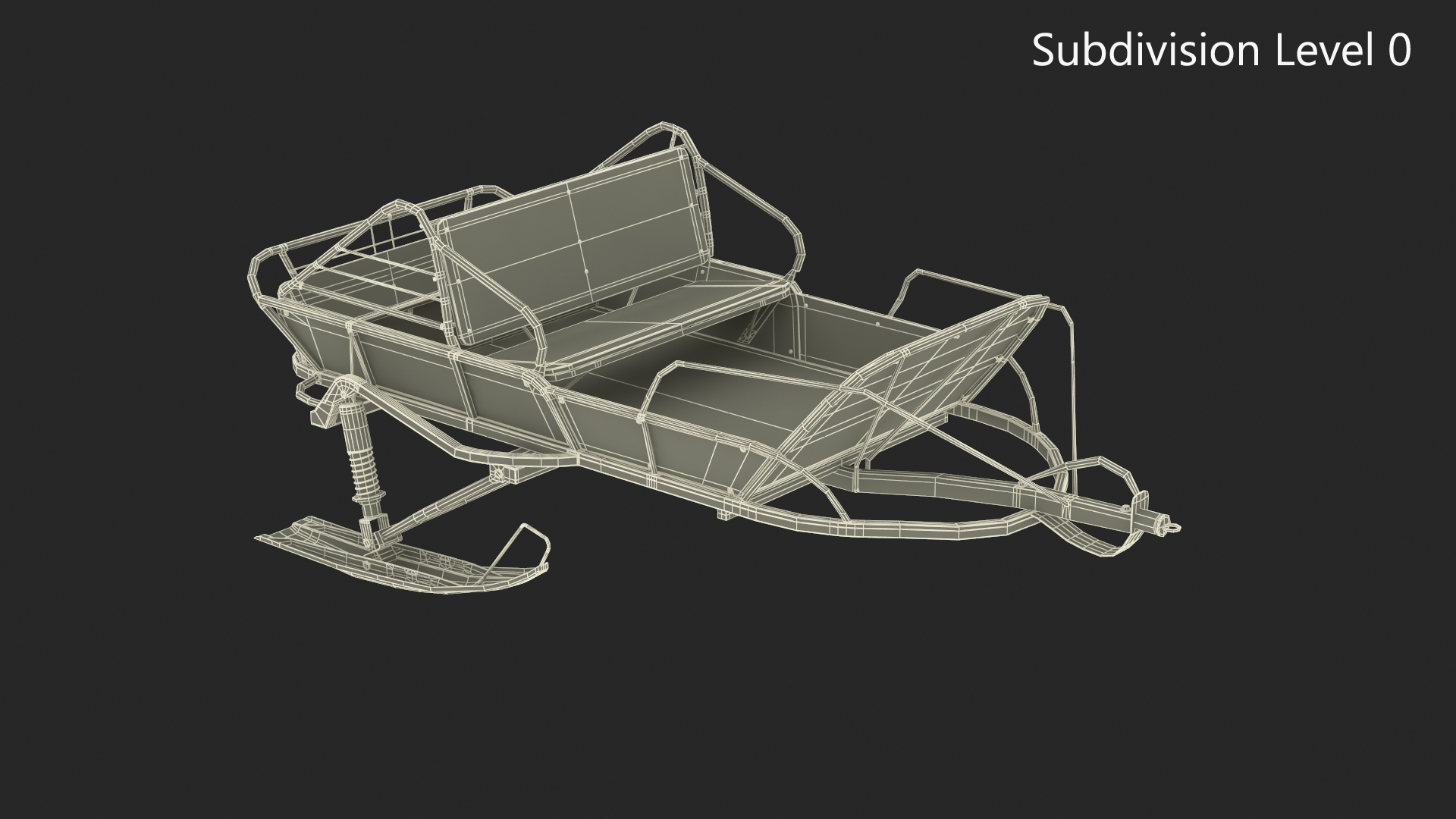 3D model Snowmobile Sled