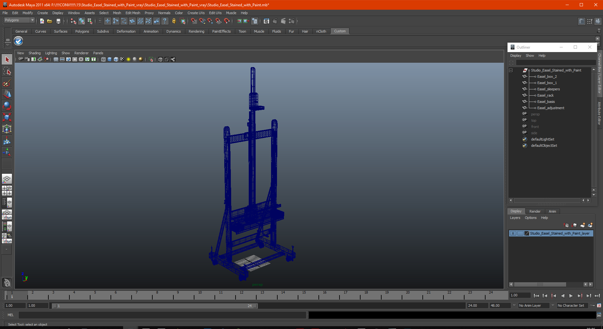 3D Studio Easel Stained with Paint