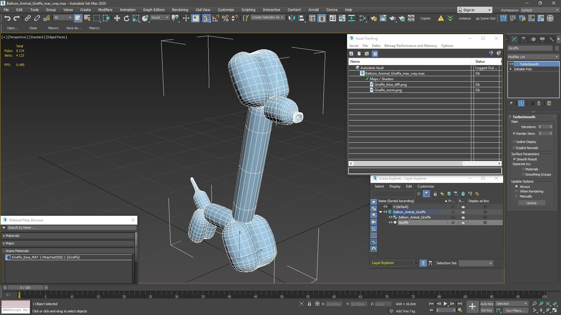 Balloon Animal Giraffe 3D