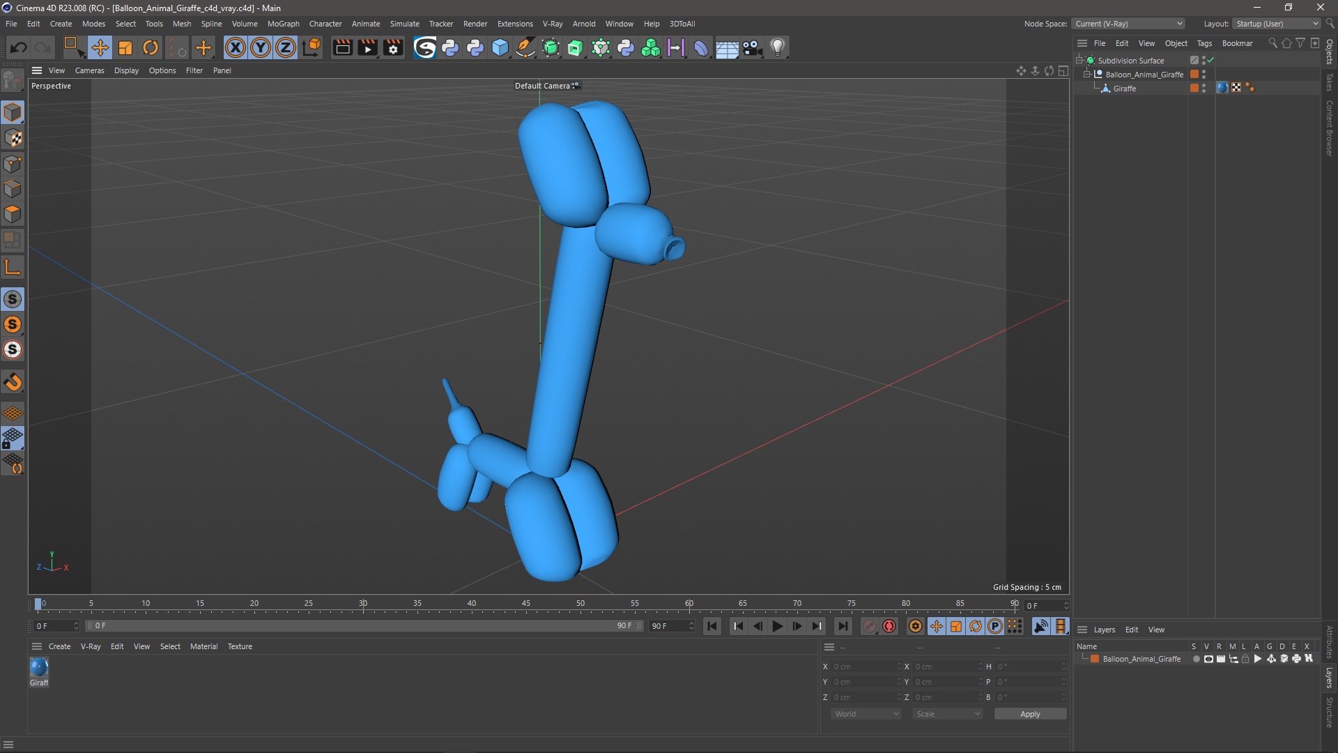 Balloon Animal Giraffe 3D