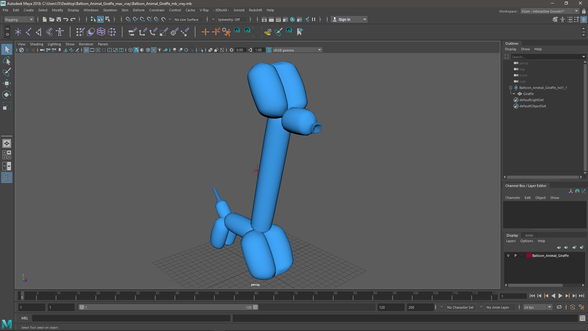 Balloon Animal Giraffe 3D