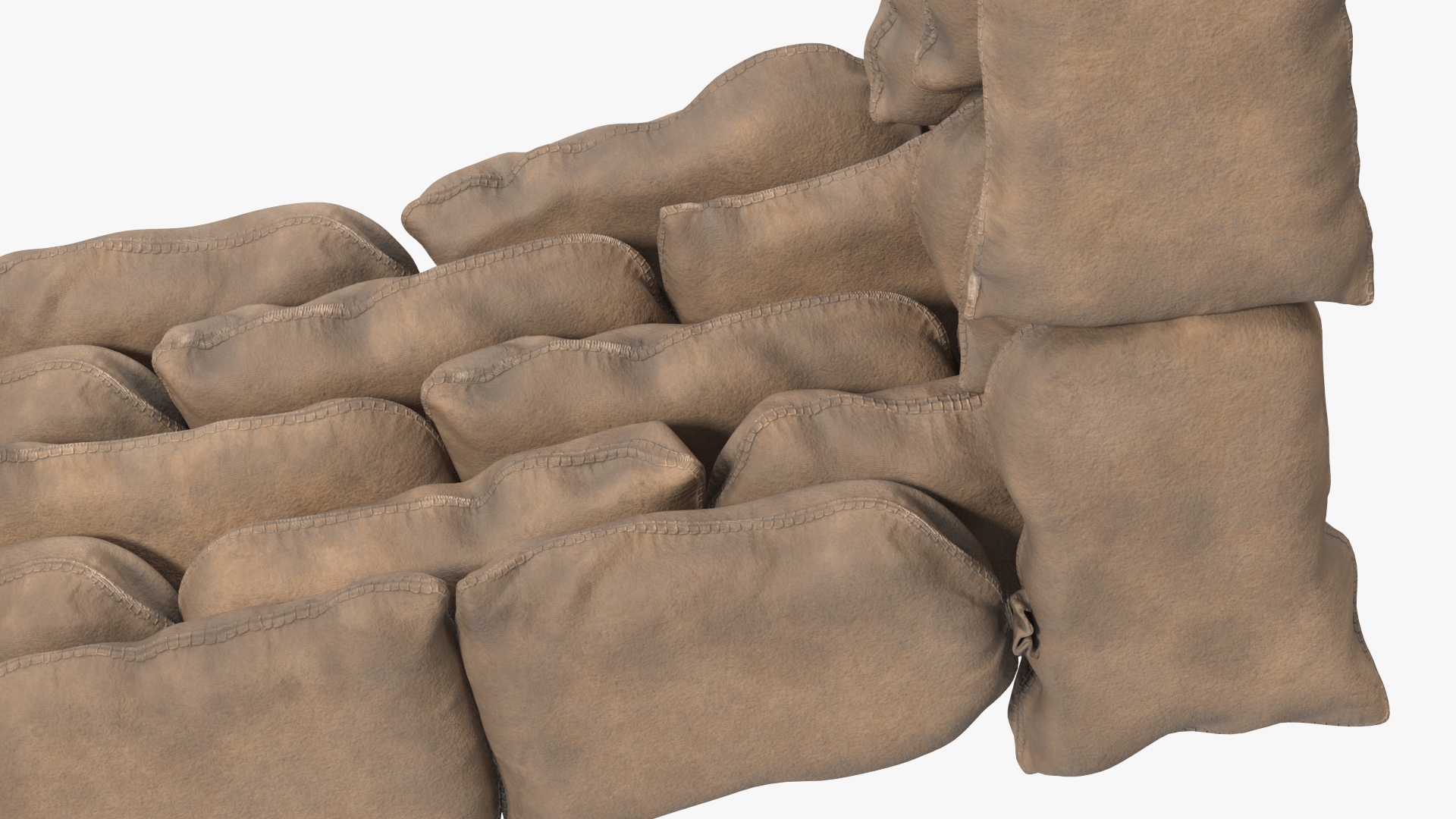 3D Sandbag Barricade Dusty model