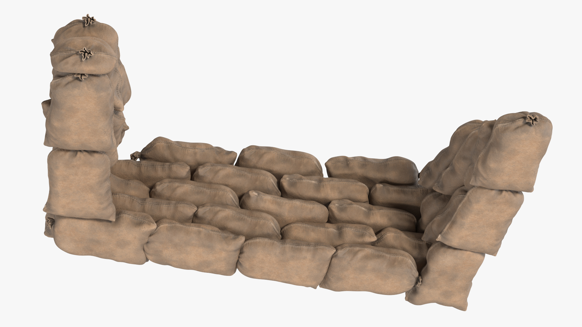 3D Sandbag Barricade Dusty model