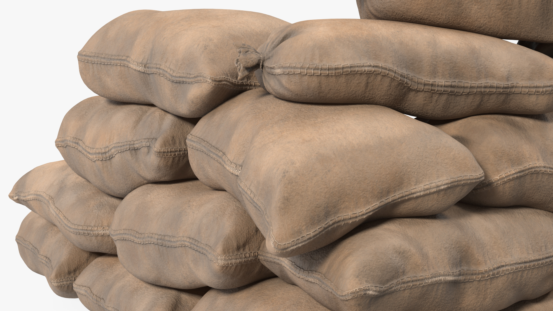 3D Sandbag Barricade Dusty model