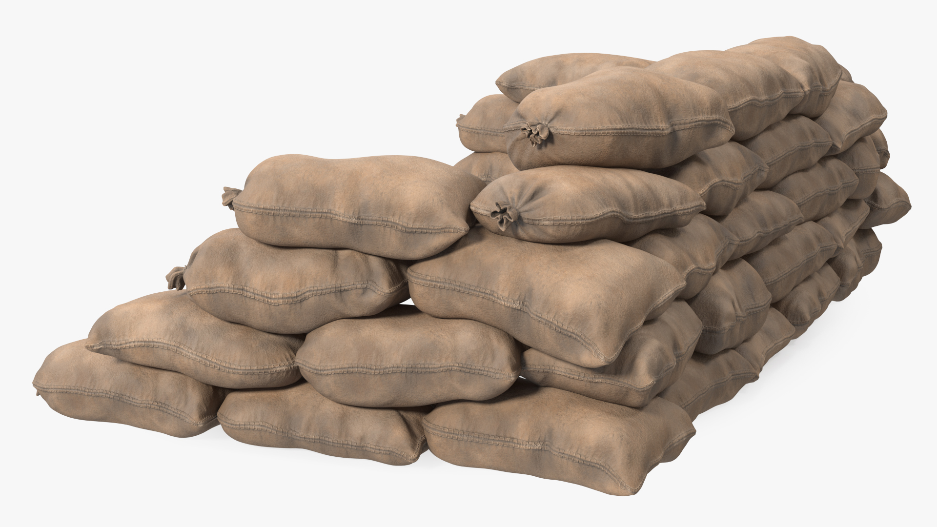 3D Sandbag Barricade Dusty model