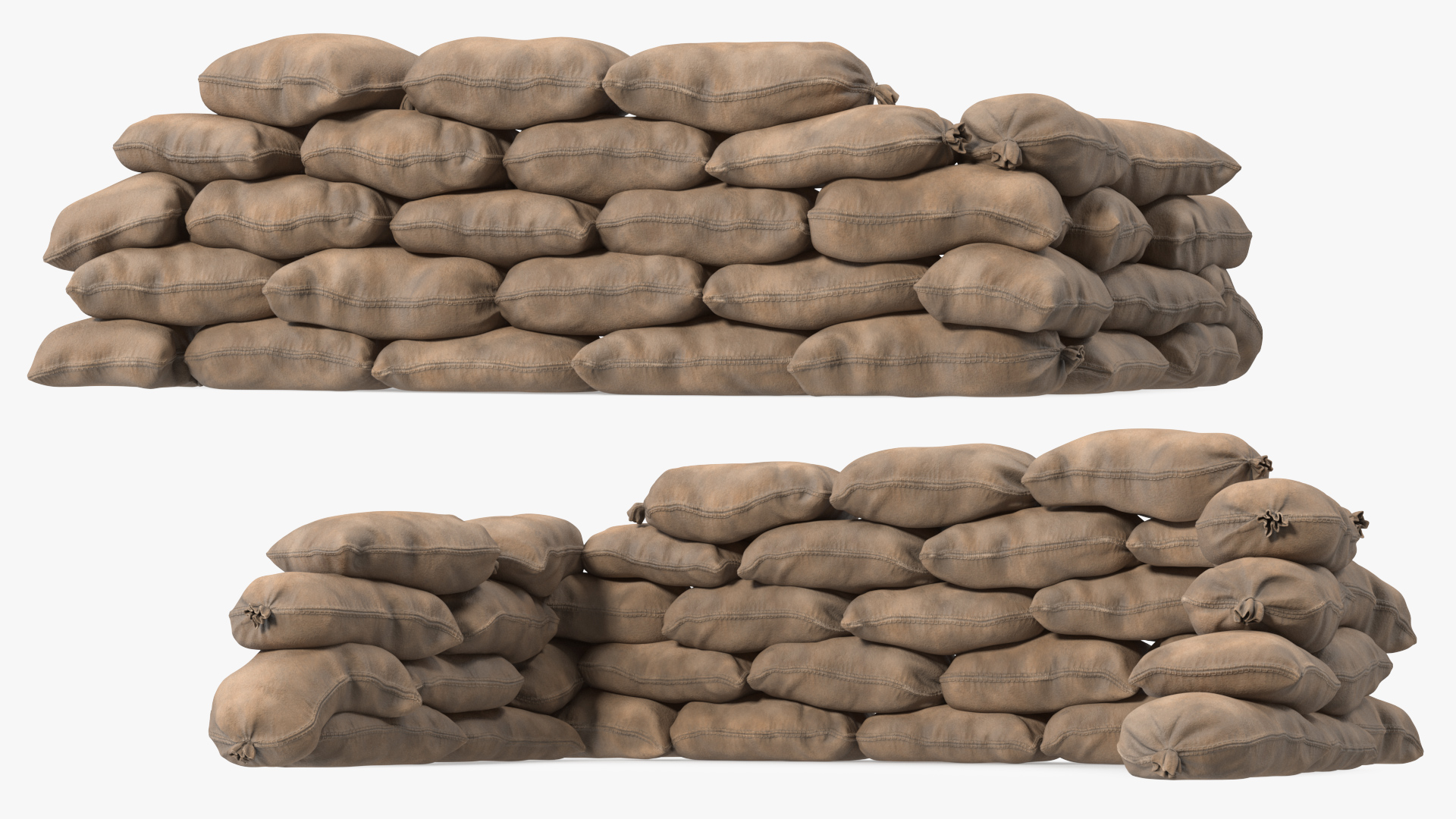 3D Sandbag Barricade Dusty model