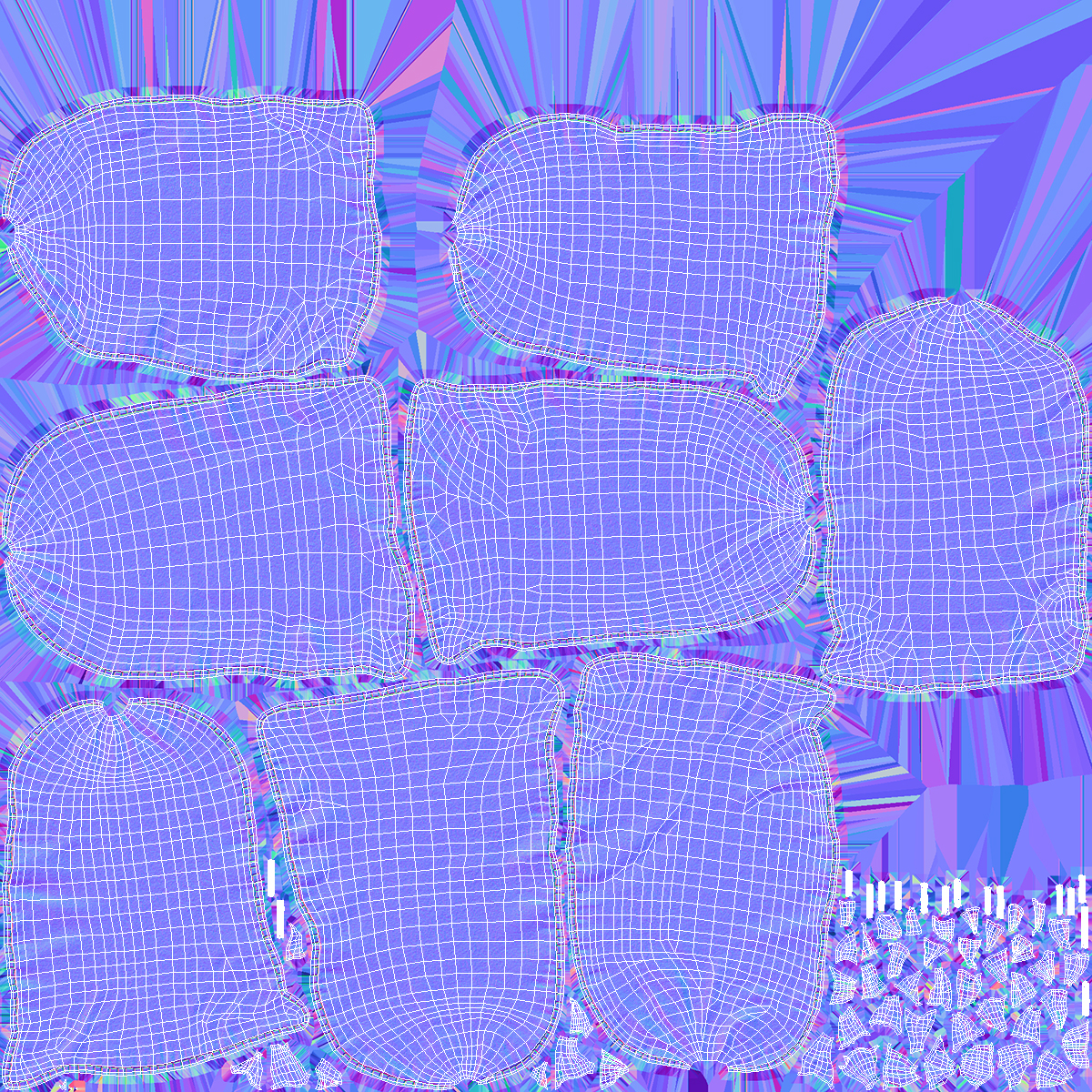 3D Sandbag Barricade Dusty model