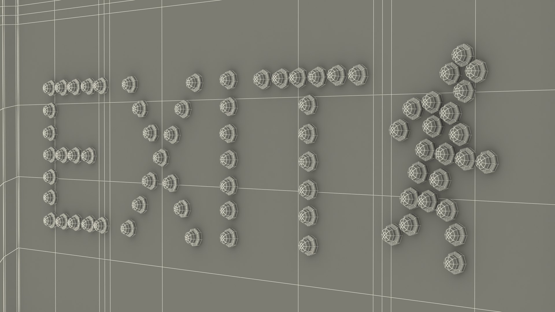 Exit Red LED Light Display ON 3D model