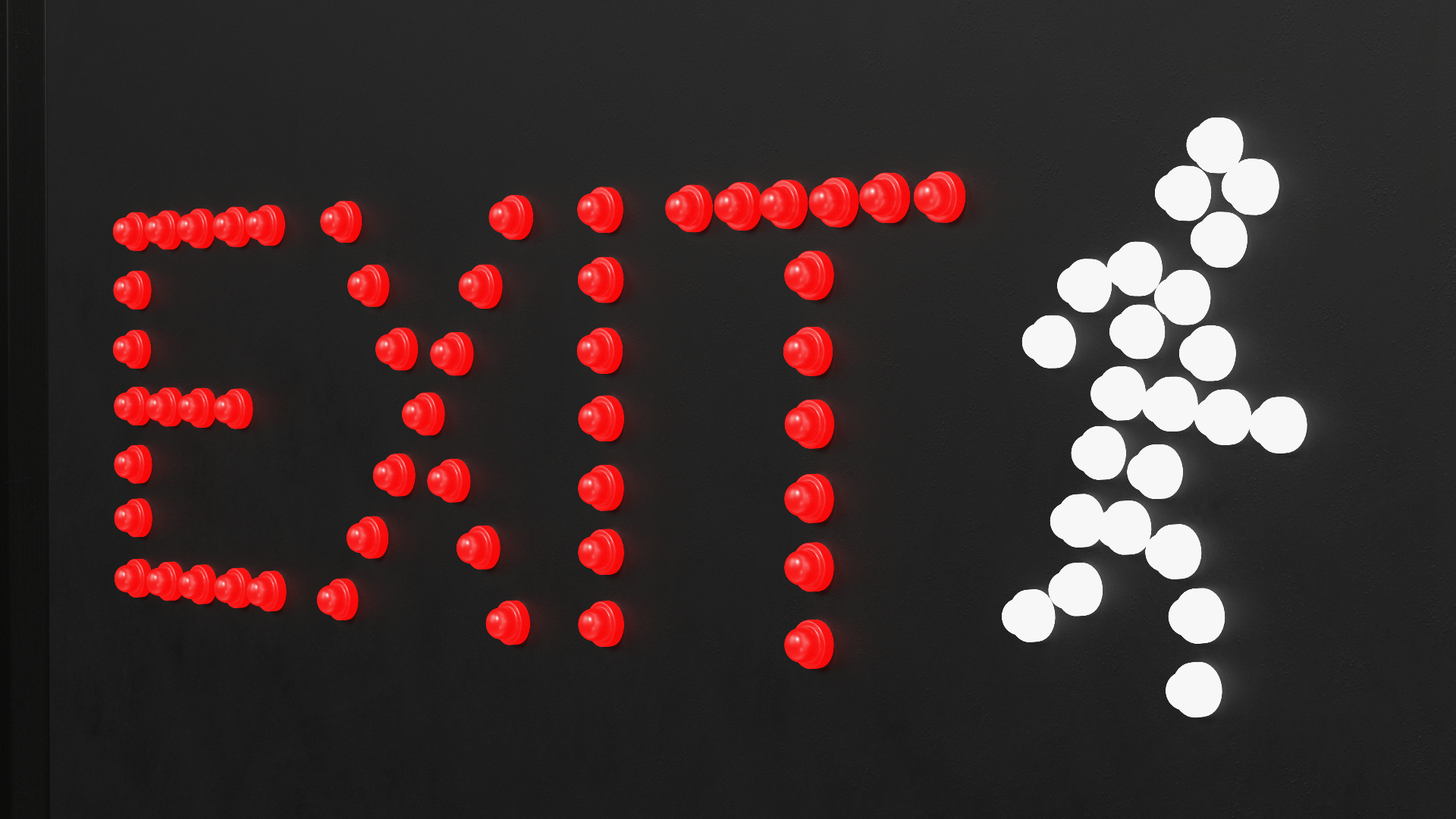 Exit Red LED Light Display ON 3D model