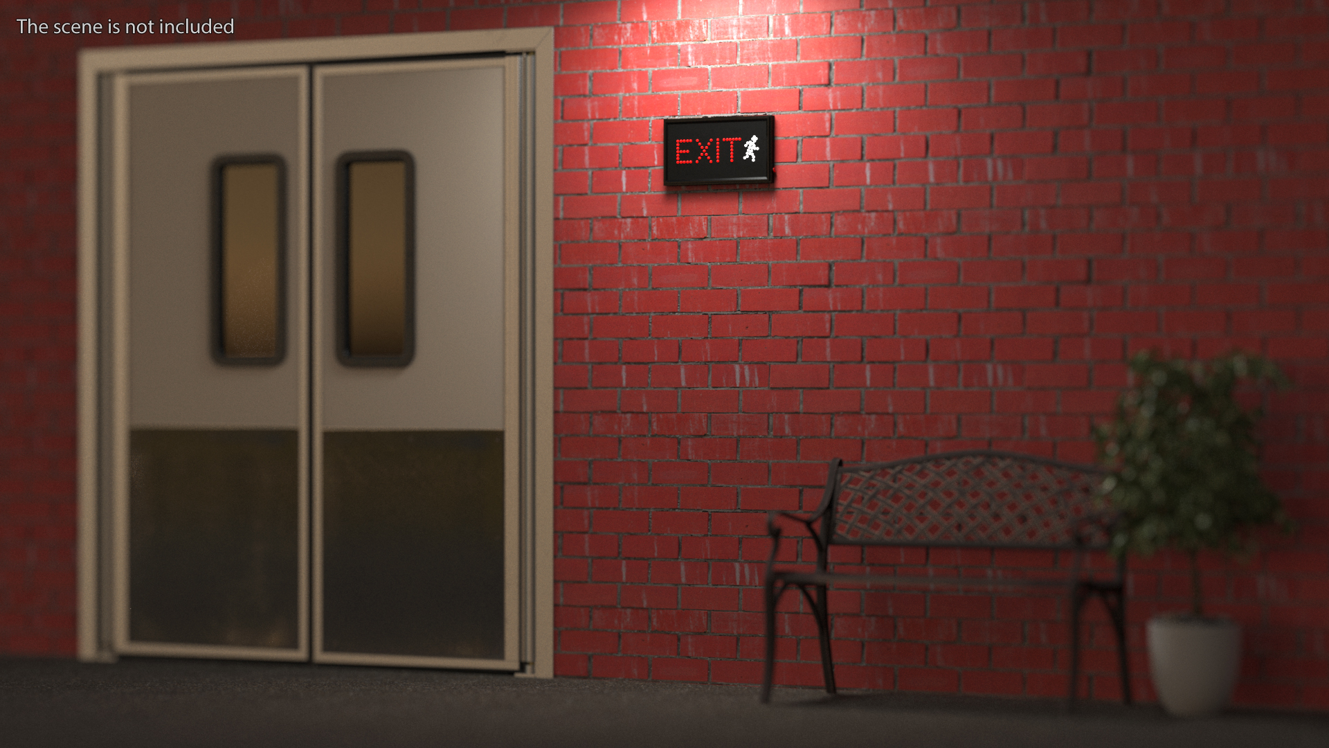 Exit Red LED Light Display ON 3D model