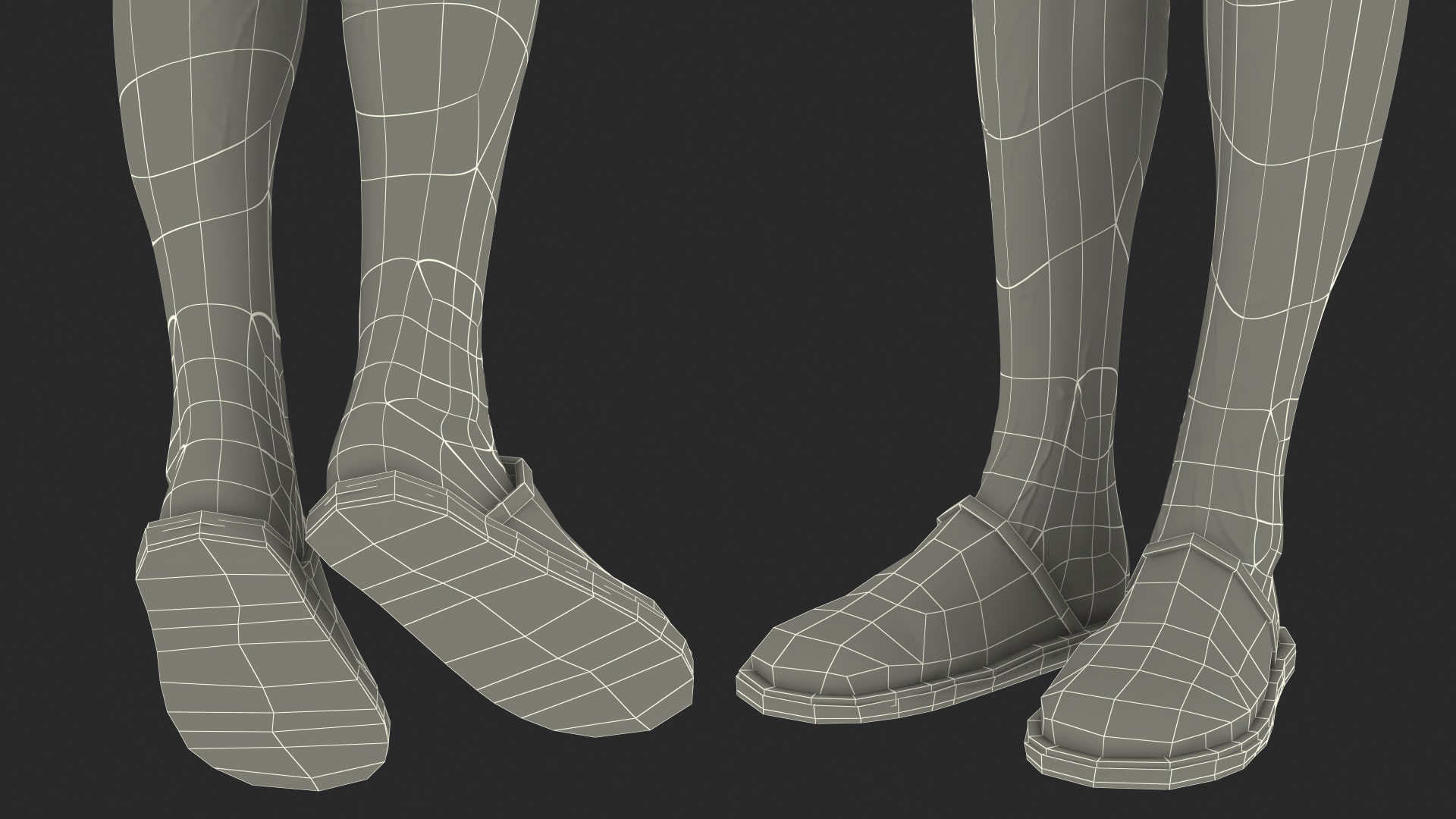 3D Old Man Underwear Standing Pose