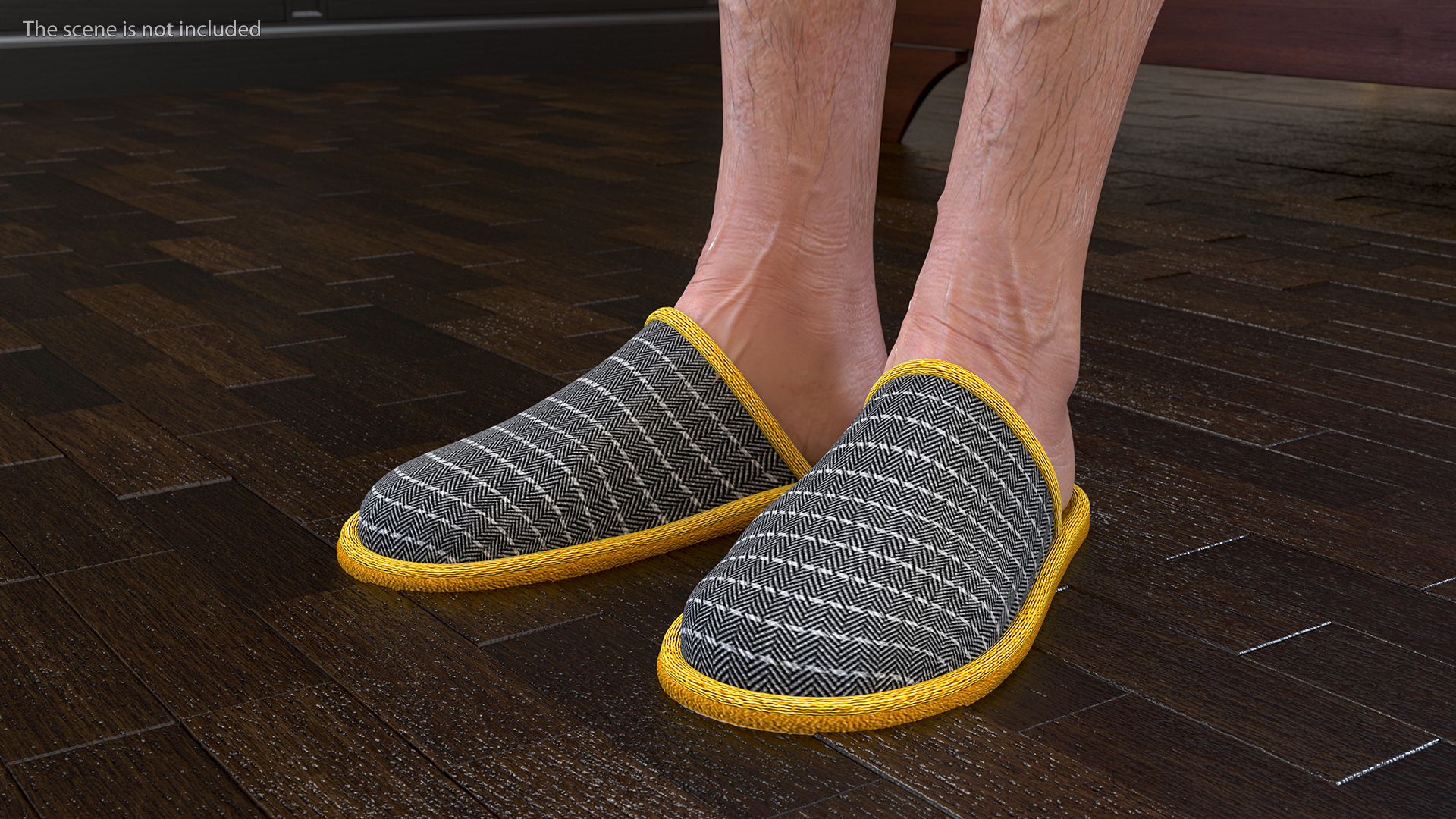 3D Old Man Underwear Standing Pose