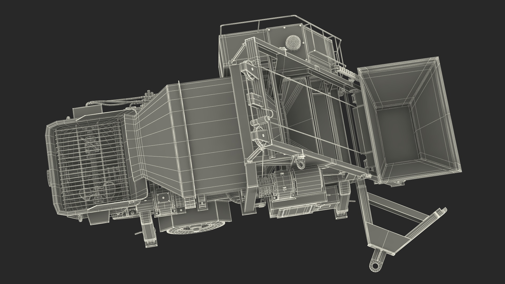 Worker with Cement and Concrete Mixer Pump 3D