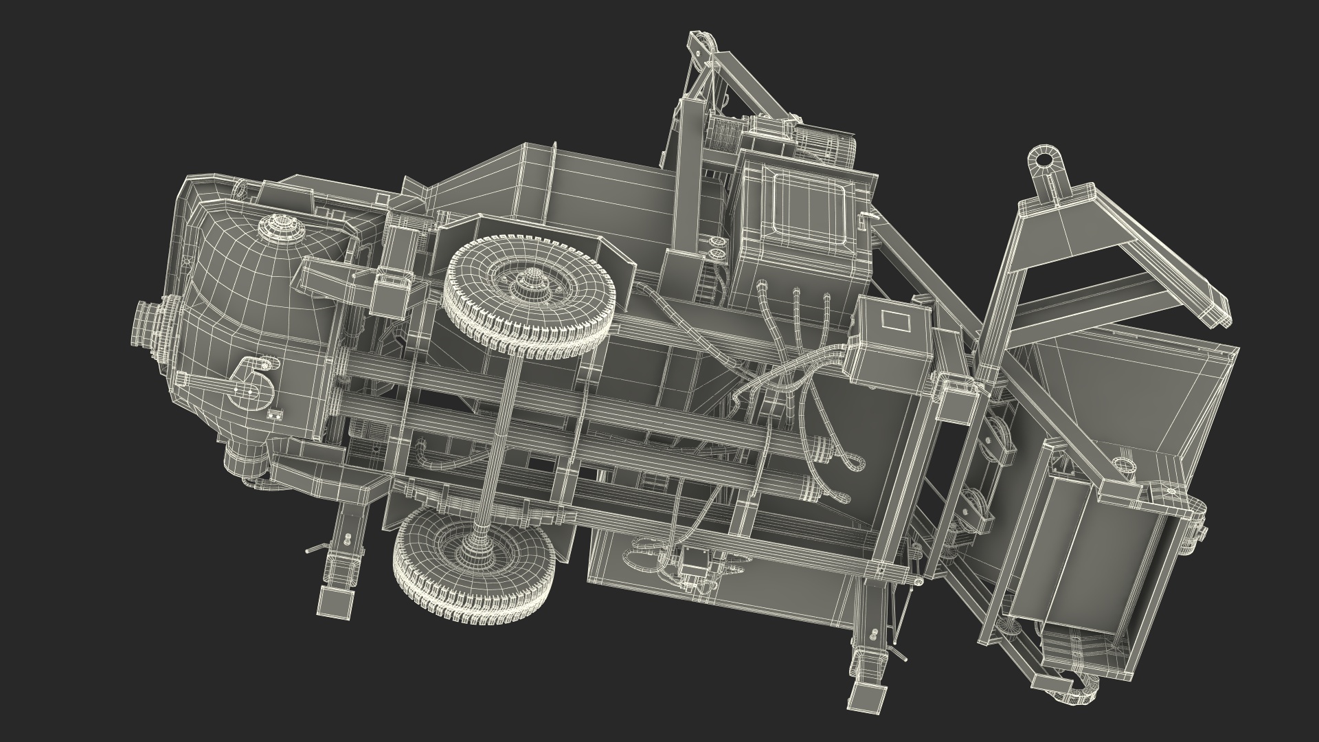 Worker with Cement and Concrete Mixer Pump 3D