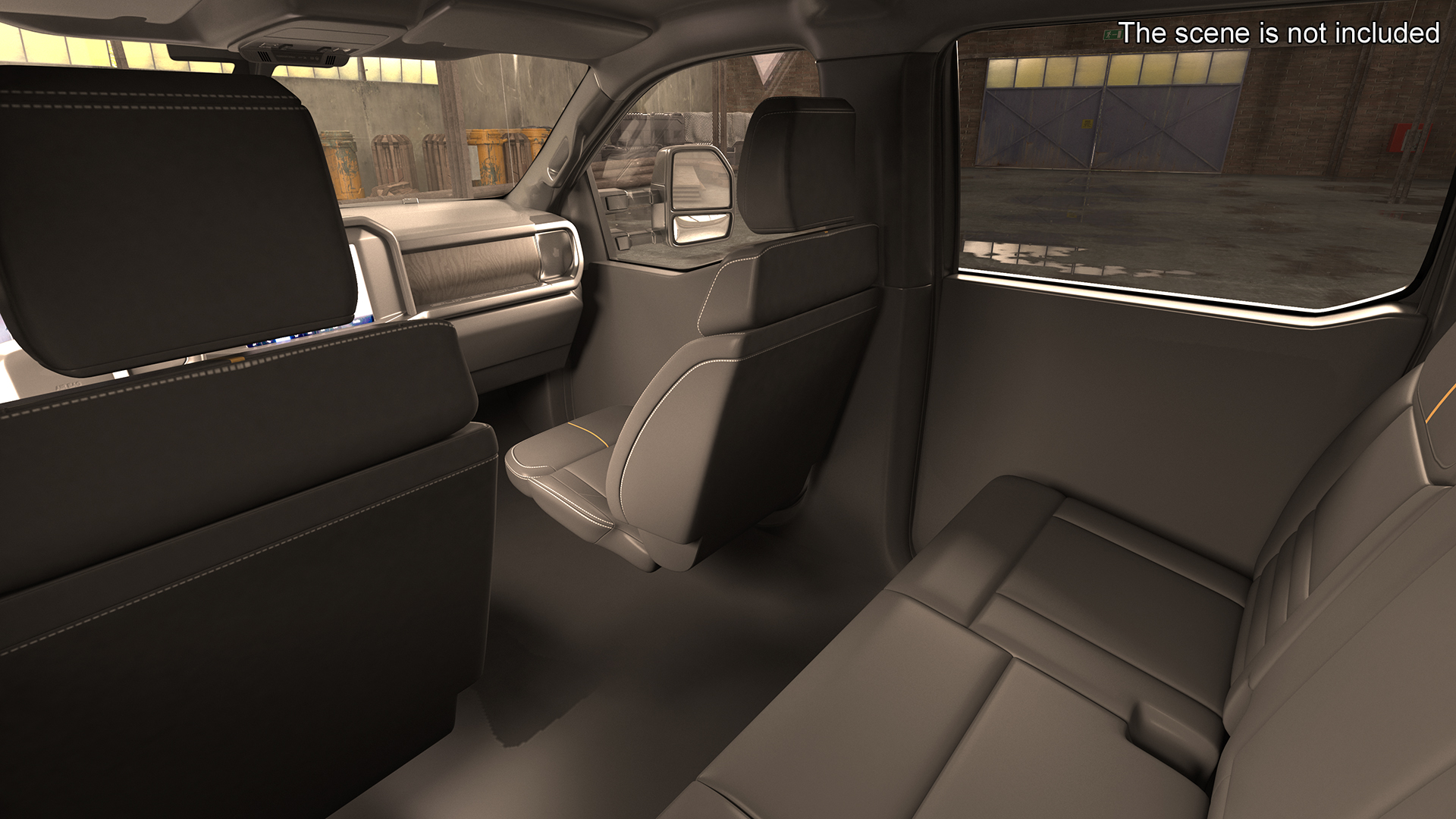 Ford Super Duty F550 Black Dump 2023 Simple Interior 3D