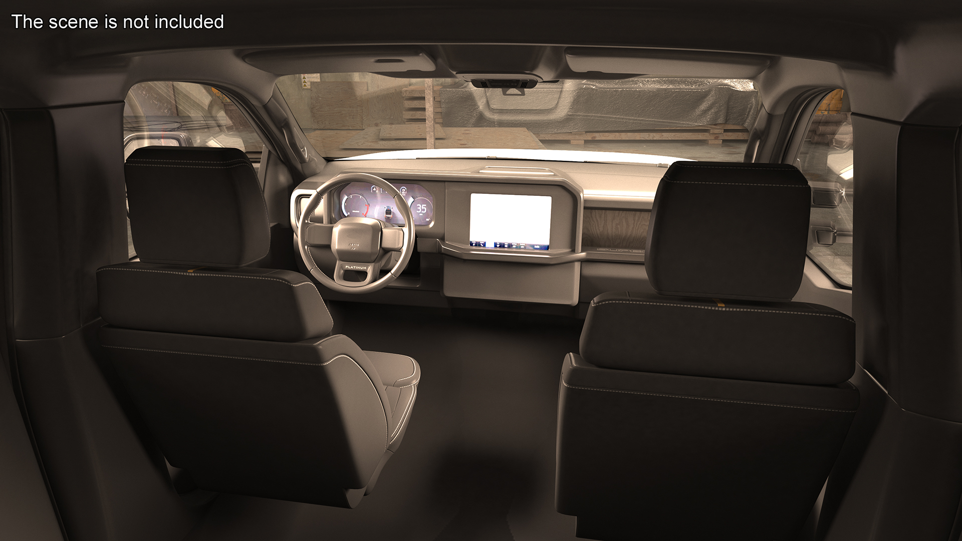 Ford Super Duty F550 Black Dump 2023 Simple Interior 3D