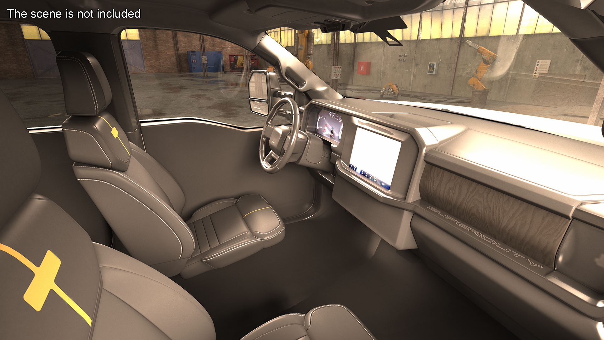 Ford Super Duty F550 Black Dump 2023 Simple Interior 3D