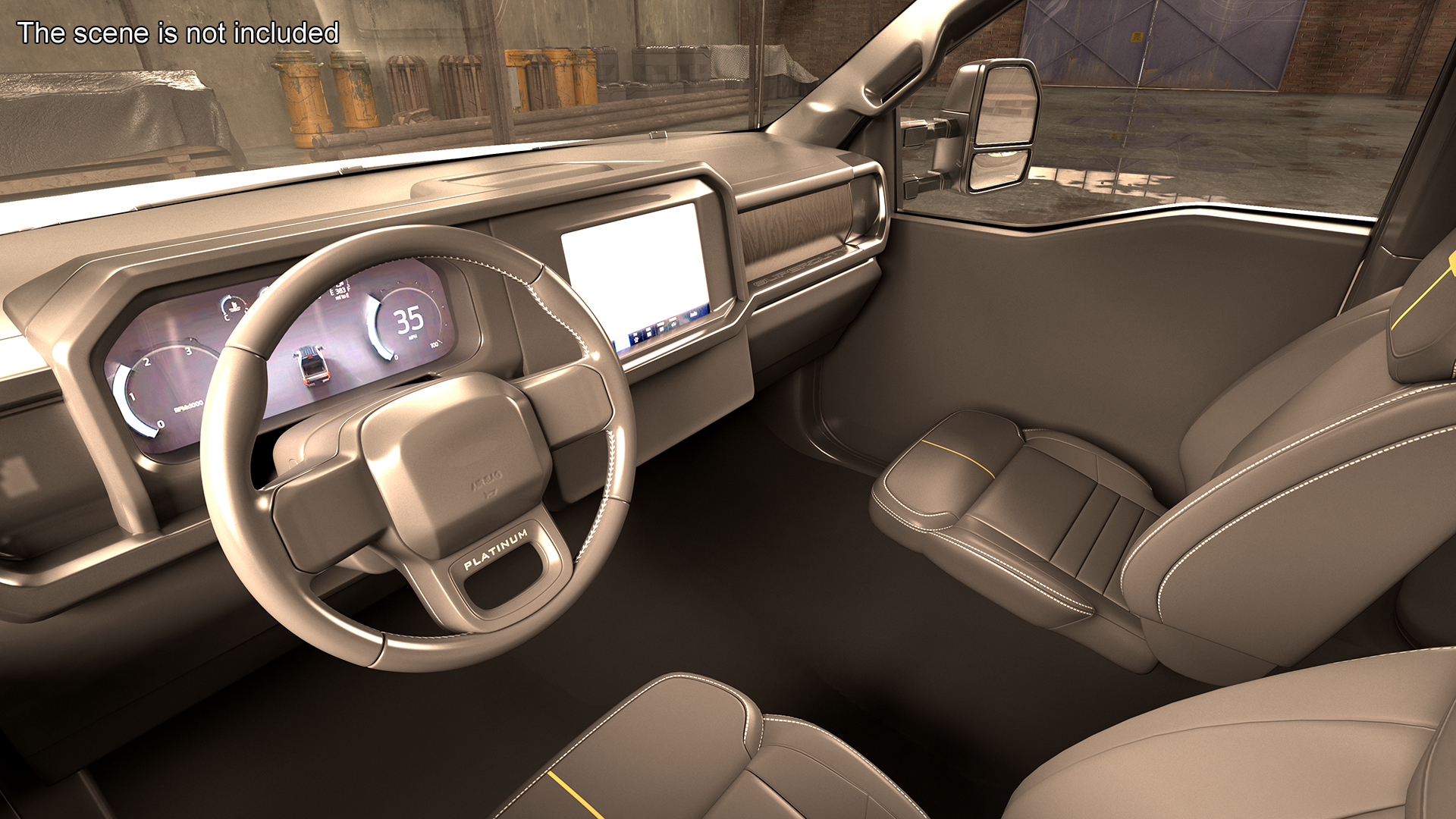 Ford Super Duty F550 Black Dump 2023 Simple Interior 3D