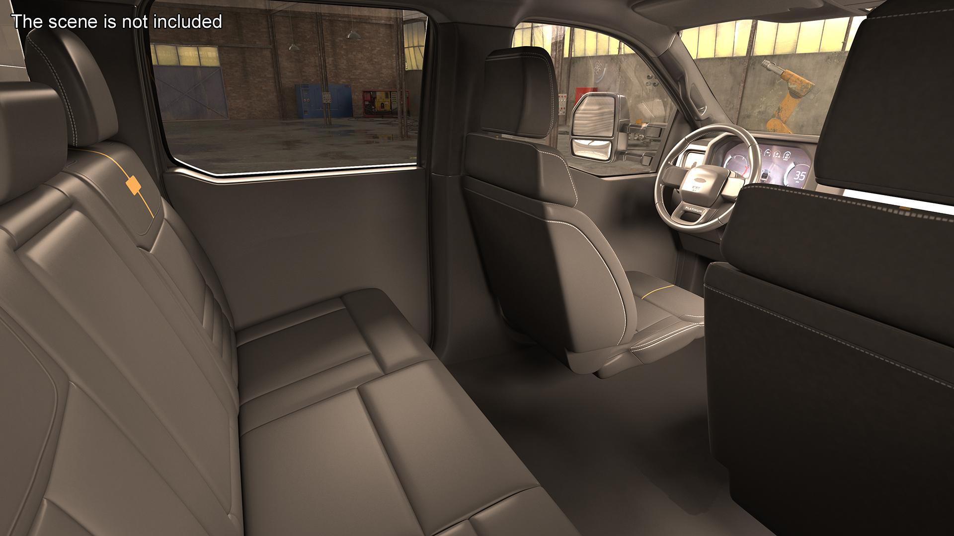 Ford Super Duty F550 Black Dump 2023 Simple Interior 3D