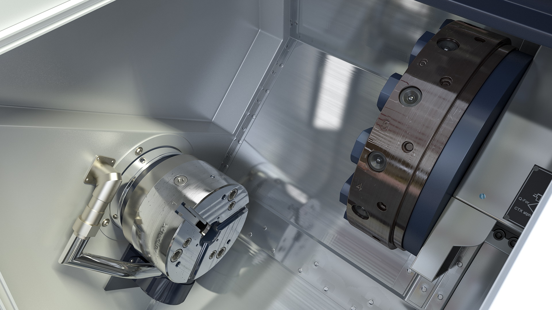 3D CNC Lathe Universal Turning Center Rigged