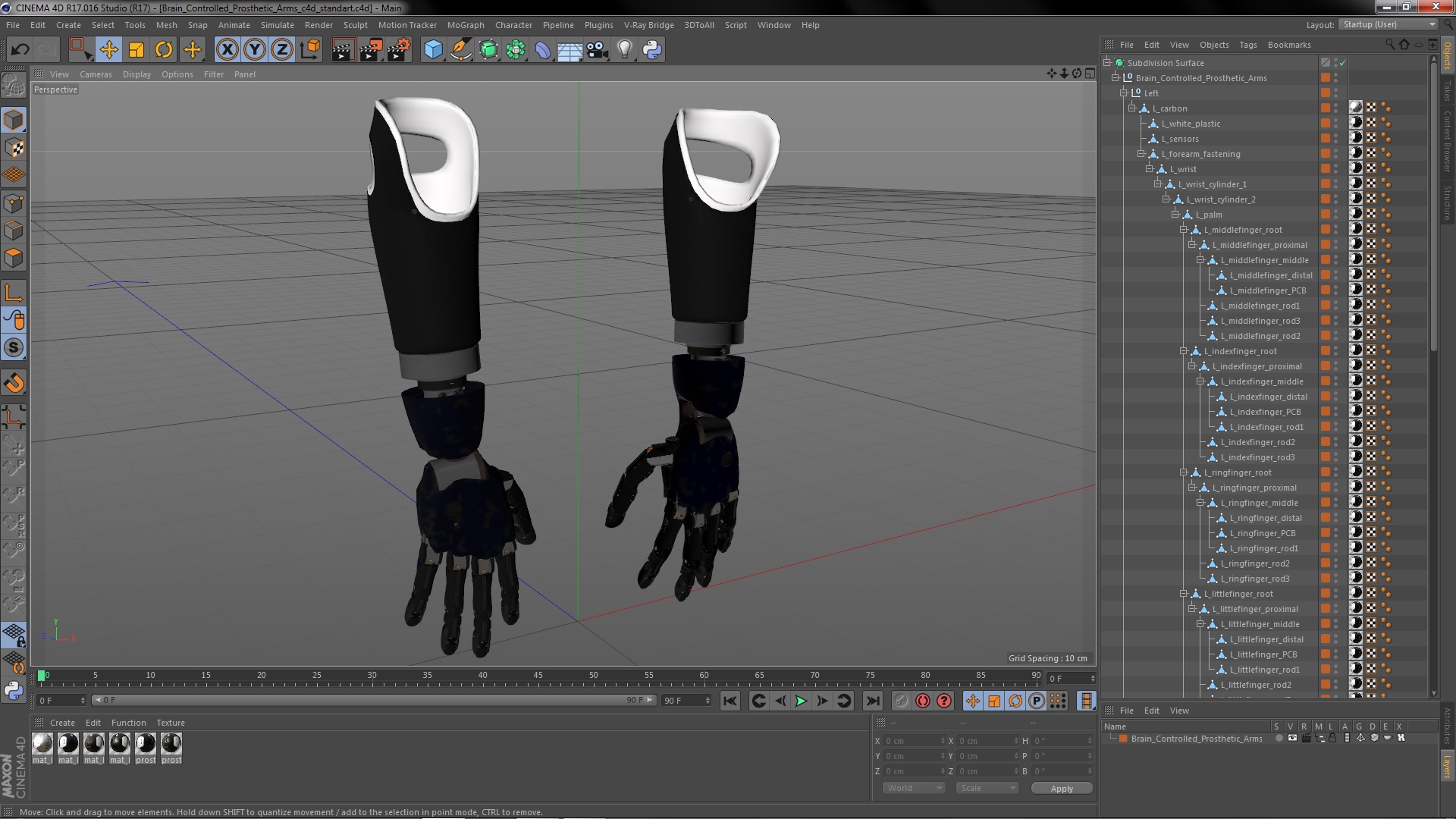 Brain Controlled Prosthetic Arms 3D