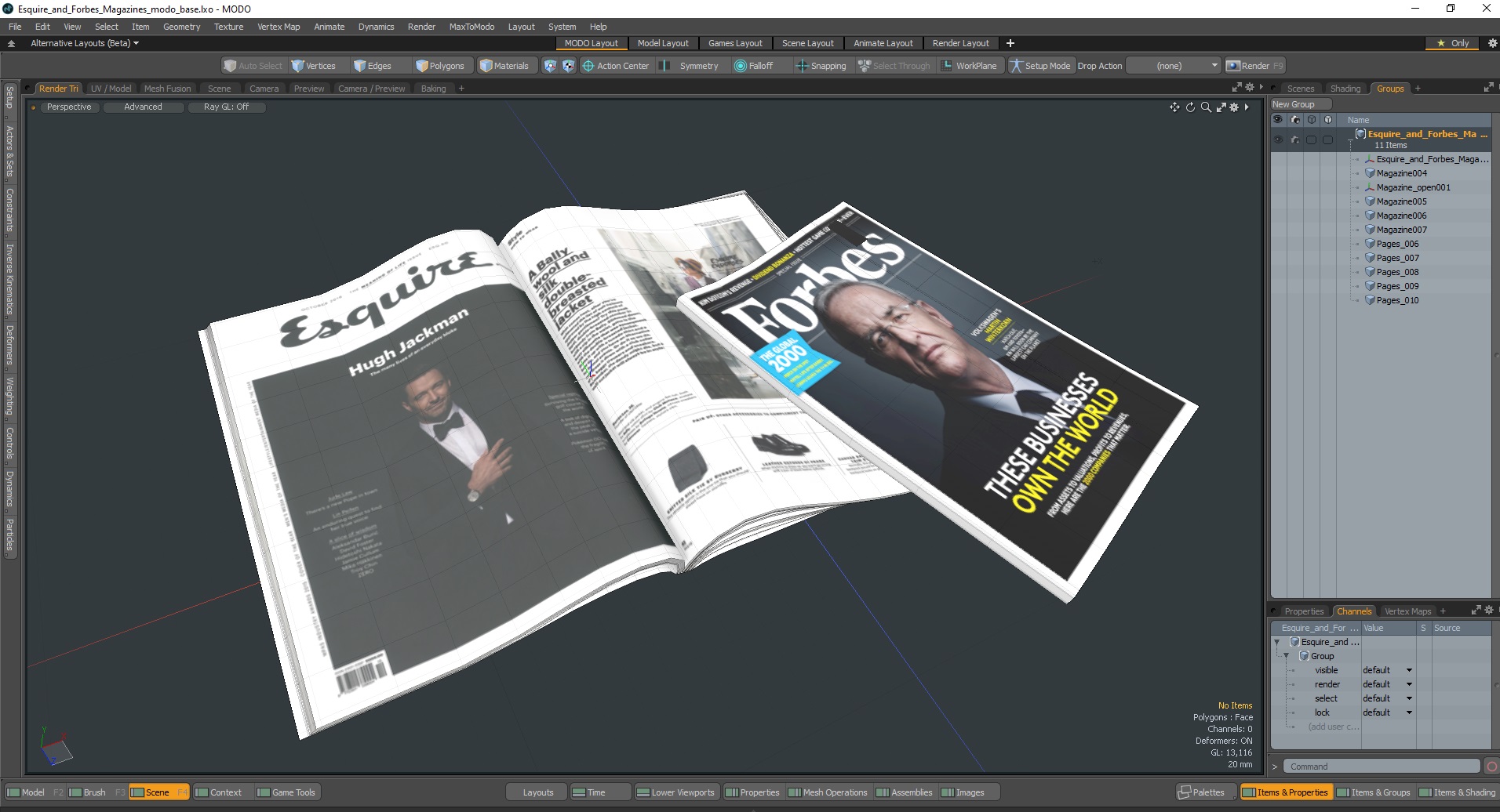 3D Esquire and Forbes Magazines model