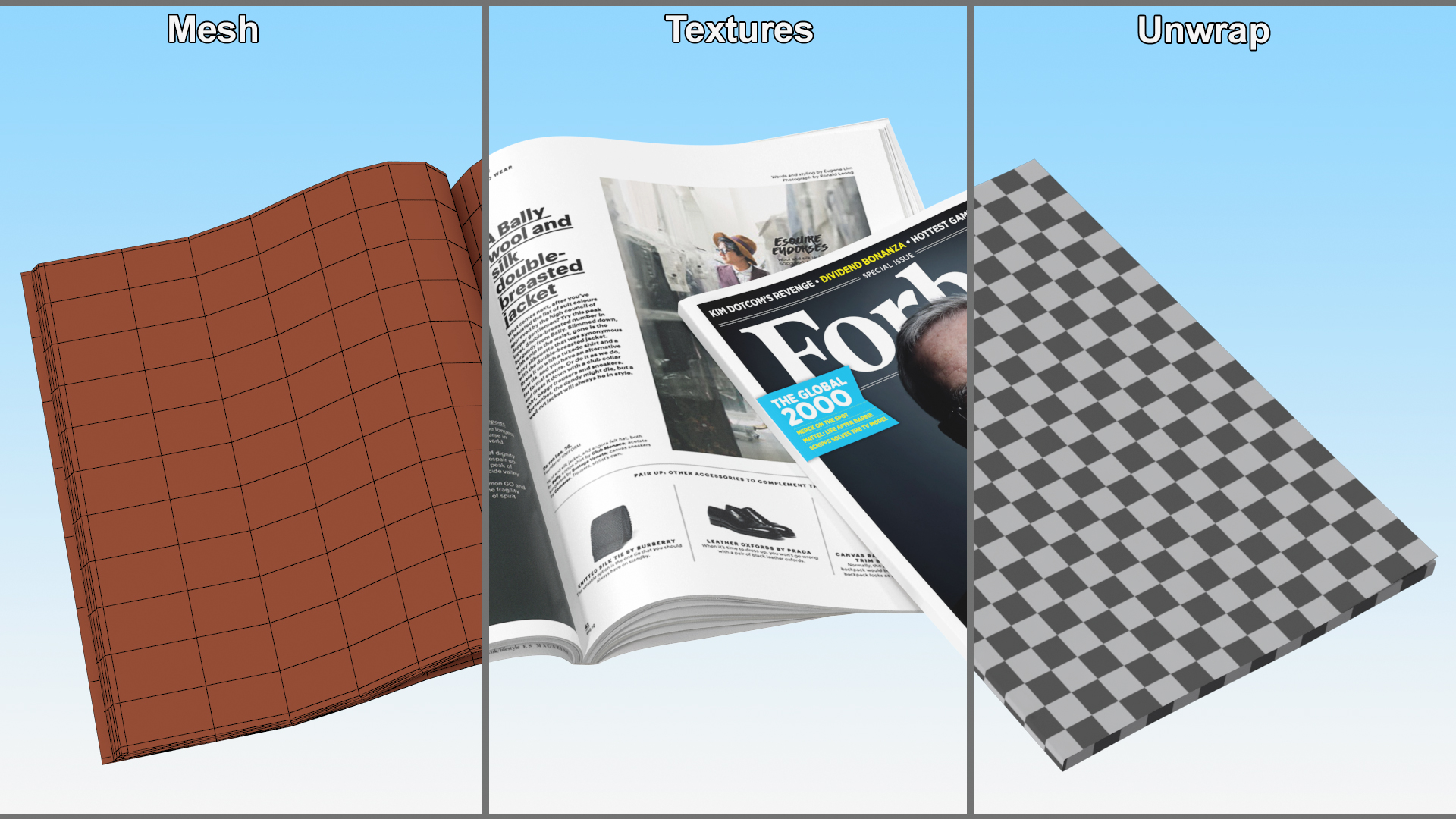 3D Esquire and Forbes Magazines model