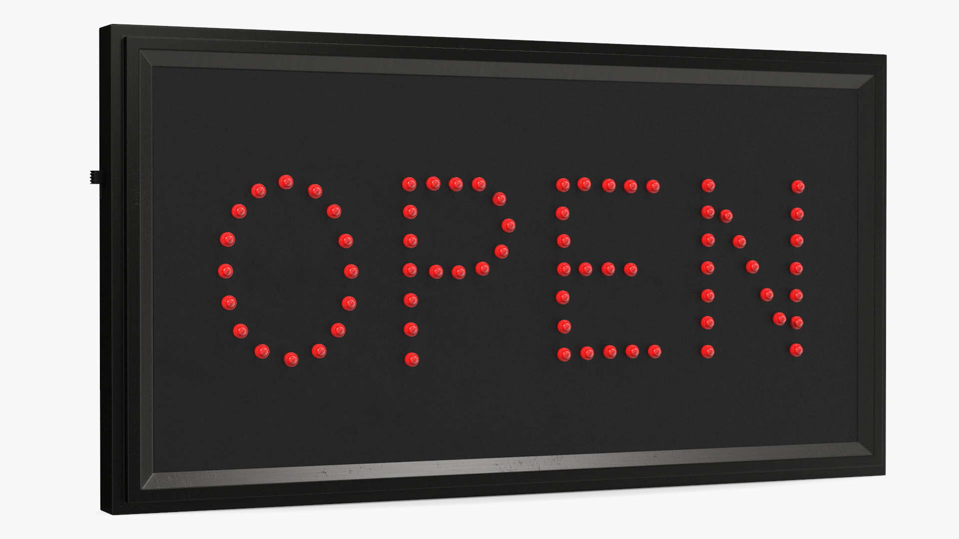 Rectangle Open Red LED Sign for Business Display OFF 3D